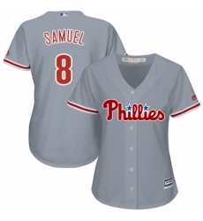 Women's Majestic Philadelphia Phillies #8 Juan Samuel Authentic Grey Road Cool Base MLB Jersey Women's Majestic Philadelphia Phillies #8 Juan Samuel Authentic Grey Road Cool Base MLB Jersey