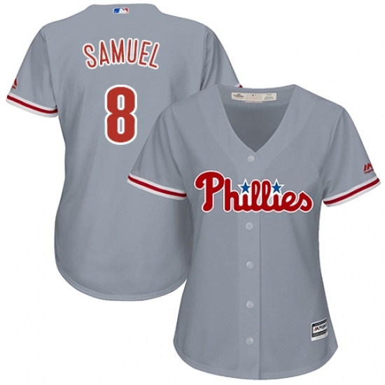 Women's Majestic Philadelphia Phillies #8 Juan Samuel Authentic Grey Road Cool Base MLB Jersey Women's Majestic Philadelphia Phillies #8 Juan Samuel Authentic Grey Road Cool Base MLB Jersey