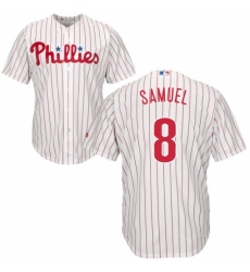 Youth Majestic Philadelphia Phillies #8 Juan Samuel Replica White/Red Strip Home Cool Base MLB Jersey Youth Majestic Philadelphia Phillies #8 Juan Samuel Replica White/Red Strip Home Cool Base MLB Jersey