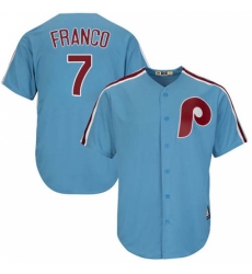 Men's Majestic Philadelphia Phillies #7 Maikel Franco Authentic Light Blue Cooperstown MLB Jersey