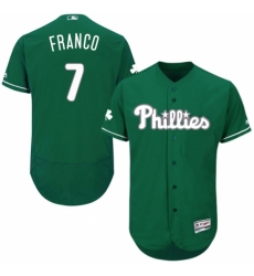 Men's Majestic Philadelphia Phillies #7 Maikel Franco Green Celtic Flexbase Authentic Collection MLB Jersey