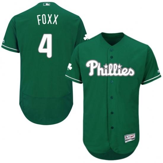 Men's Majestic Philadelphia Phillies #4 Jimmy Foxx Green Celtic Flexbase Authentic Collection MLB Jersey Men's Majestic Philadelphia Phillies #4 Jimmy Foxx Green Celtic Flexbase Authentic Collection MLB Jersey