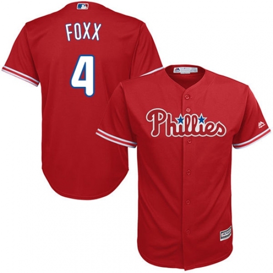 Men's Majestic Philadelphia Phillies #4 Jimmy Foxx Replica Red Alternate Cool Base MLB Jersey Men's Majestic Philadelphia Phillies #4 Jimmy Foxx Replica Red Alternate Cool Base MLB Jersey