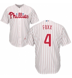 Men's Majestic Philadelphia Phillies #4 Jimmy Foxx Replica White/Red Strip Home Cool Base MLB Jersey Men's Majestic Philadelphia Phillies #4 Jimmy Foxx Replica White/Red Strip Home Cool Base MLB Jersey