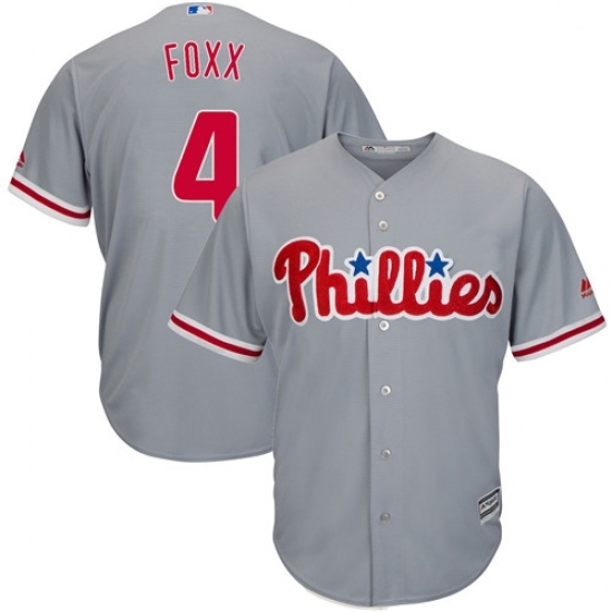 Youth Majestic Philadelphia Phillies #4 Jimmy Foxx Replica Grey Road Cool Base MLB Jersey Youth Majestic Philadelphia Phillies #4 Jimmy Foxx Replica Grey Road Cool Base MLB Jersey