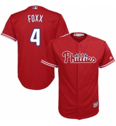 Youth Majestic Philadelphia Phillies #4 Jimmy Foxx Replica Red Alternate Cool Base MLB Jersey Youth Majestic Philadelphia Phillies #4 Jimmy Foxx Replica Red Alternate Cool Base MLB Jersey