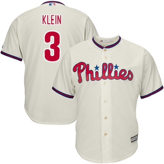 Men's Majestic Philadelphia Phillies #3 Chuck Klein Replica Cream Alternate Cool Base MLB Jersey Men's Majestic Philadelphia Phillies #3 Chuck Klein Replica Cream Alternate Cool Base MLB Jersey
