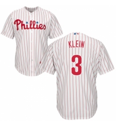 Men's Majestic Philadelphia Phillies #3 Chuck Klein Replica White/Red Strip Home Cool Base MLB Jersey