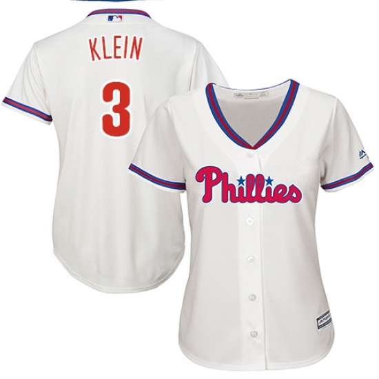 Women's Majestic Philadelphia Phillies #3 Chuck Klein Replica Cream Alternate Cool Base MLB Jersey Women's Majestic Philadelphia Phillies #3 Chuck Klein Replica Cream Alternate Cool Base MLB Jersey