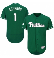 Men's Majestic Philadelphia Phillies #1 Richie Ashburn Green Celtic Flexbase Authentic Collection MLB Jersey