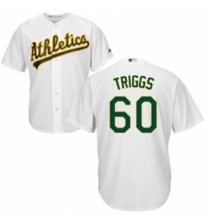 Youth Majestic Oakland Athletics #60 Andrew Triggs Replica White Home Cool Base MLB Jersey
