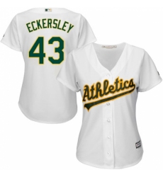 Women's Majestic Oakland Athletics #43 Dennis Eckersley Replica White Home Cool Base MLB Jersey