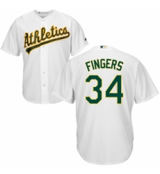 Youth Majestic Oakland Athletics #34 Rollie Fingers Replica White Home Cool Base MLB Jersey
