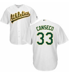 Youth Majestic Oakland Athletics #33 Jose Canseco Replica White Home Cool Base MLB Jersey