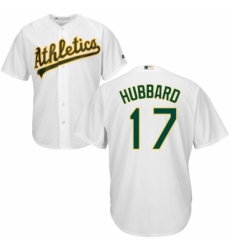 Youth Majestic Oakland Athletics #17 Glenn Hubbard Replica White Home Cool Base MLB Jersey