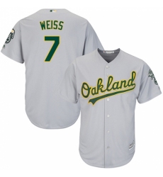 Men's Majestic Oakland Athletics #7 Walt Weiss Replica Grey Road Cool Base MLB Jersey