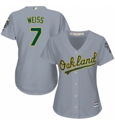 Women's Majestic Oakland Athletics #7 Walt Weiss Authentic Grey Road Cool Base MLB Jersey
