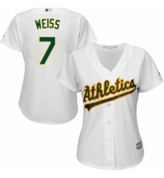 Women's Majestic Oakland Athletics #7 Walt Weiss Replica White Home Cool Base MLB Jersey