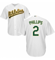 Youth Majestic Oakland Athletics #2 Tony Phillips Replica White Home Cool Base MLB Jersey Youth Majestic Oakland Athletics #2 Tony Phillips Replica White Home Cool Base MLB Jersey