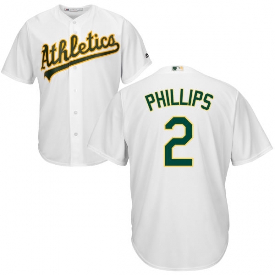 Youth Majestic Oakland Athletics #2 Tony Phillips Replica White Home Cool Base MLB Jersey Youth Majestic Oakland Athletics #2 Tony Phillips Replica White Home Cool Base MLB Jersey