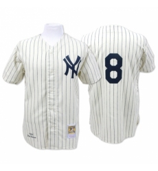 Men's Mitchell and Ness 1951 New York Yankees #8 Yogi Berra Replica Cream Throwback MLB Jersey