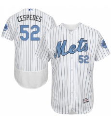 Men's Majestic New York Mets #52 Yoenis Cespedes Authentic White 2016 Father's Day Fashion Flex Base MLB Jersey