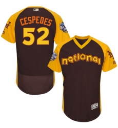 Men's Majestic New York Mets #52 Yoenis Cespedes Brown 2016 All-Star National League BP Authentic Collection Flex Base MLB Jersey