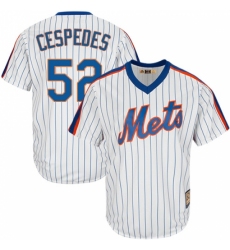Men's Majestic New York Mets #52 Yoenis Cespedes Replica White Cooperstown MLB Jersey
