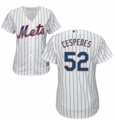Women's Majestic New York Mets #52 Yoenis Cespedes Replica White Home Cool Base MLB Jersey