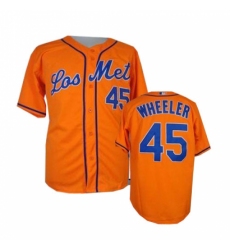 Men's Majestic New York Mets #45 Zack Wheeler Authentic Orange Los Mets Cool Base MLB Jersey