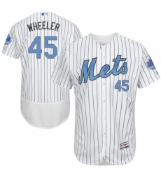 Men's Majestic New York Mets #45 Zack Wheeler Authentic White 2016 Father's Day Fashion Flex Base MLB Jersey