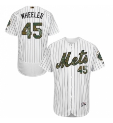 Men's Majestic New York Mets #45 Zack Wheeler Authentic White 2016 Memorial Day Fashion Flex Base MLB Jersey