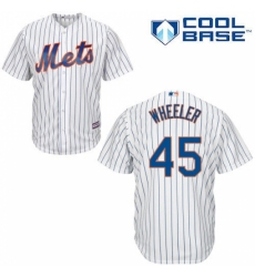 Men's Majestic New York Mets #45 Zack Wheeler Replica White Home Cool Base MLB Jersey