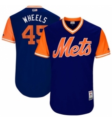 Men's Majestic New York Mets #45 Zack Wheeler 