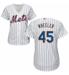 Women's Majestic New York Mets #45 Zack Wheeler Replica White Home Cool Base MLB Jersey