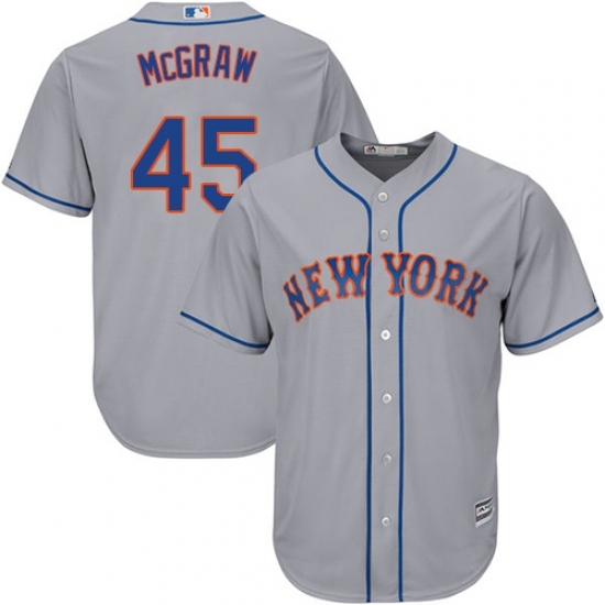 Men's Majestic New York Mets #45 Tug McGraw Replica Grey Road Cool Base MLB Jersey Men's Majestic New York Mets #45 Tug McGraw Replica Grey Road Cool Base MLB Jersey