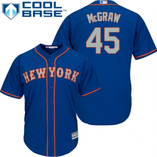Men's Majestic New York Mets #45 Tug McGraw Replica Royal Blue Alternate Road Cool Base MLB Jersey Men's Majestic New York Mets #45 Tug McGraw Replica Royal Blue Alternate Road Cool Base MLB Jersey