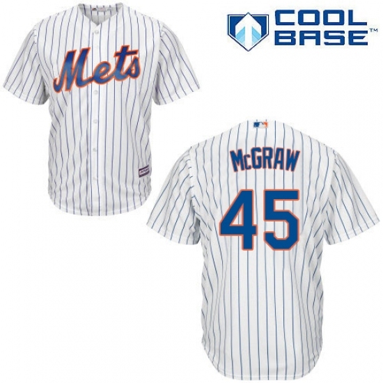 Men's Majestic New York Mets #45 Tug McGraw Replica White Home Cool Base MLB Jersey Men's Majestic New York Mets #45 Tug McGraw Replica White Home Cool Base MLB Jersey