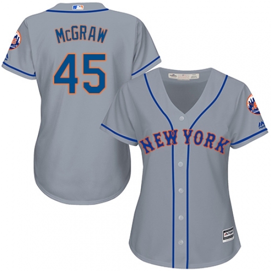 Women's Majestic New York Mets #45 Tug McGraw Replica Grey Road Cool Base MLB Jersey Women's Majestic New York Mets #45 Tug McGraw Replica Grey Road Cool Base MLB Jersey