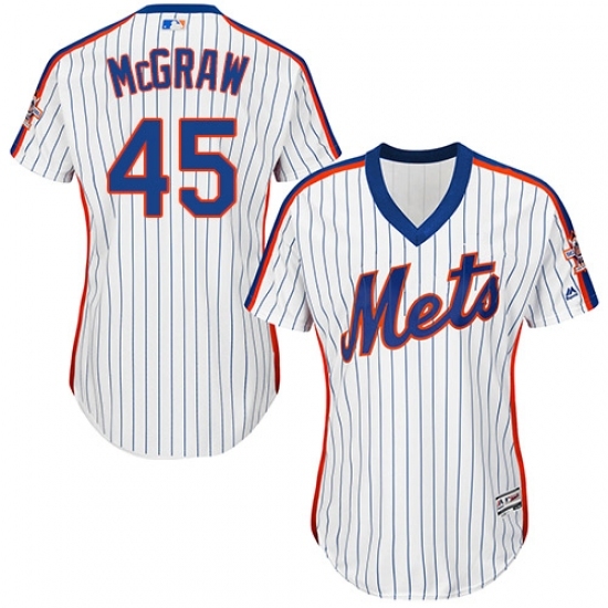 Women's Majestic New York Mets #45 Tug McGraw Replica White Alternate Cool Base MLB Jersey Women's Majestic New York Mets #45 Tug McGraw Replica White Alternate Cool Base MLB Jersey