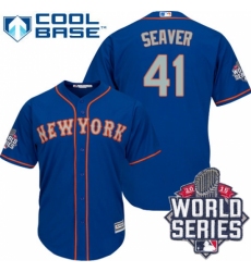 Men's Majestic New York Mets #41 Tom Seaver Authentic Royal Blue Alternate Road Cool Base 2015 World Series MLB Jersey Men's Majestic New York Mets #41 Tom Seaver Authentic Royal Blue Alternate Road Cool Base 2015 World Series MLB Jersey