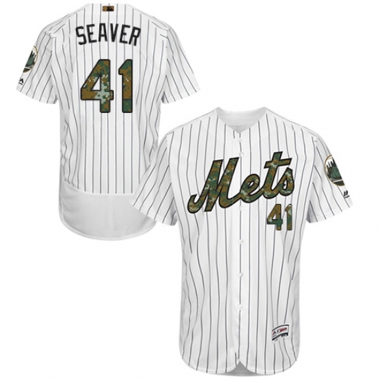 Men's Majestic New York Mets #41 Tom Seaver Authentic White 2016 Memorial Day Fashion Flex Base MLB Jersey Men's Majestic New York Mets #41 Tom Seaver Authentic White 2016 Memorial Day Fashion Flex Base MLB Jersey