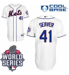 Men's Majestic New York Mets #41 Tom Seaver Authentic White Alternate Cool Base 2015 World Series MLB Jersey Men's Majestic New York Mets #41 Tom Seaver Authentic White Alternate Cool Base 2015 World Series MLB Jersey