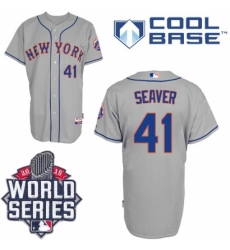 Men's Majestic New York Mets #41 Tom Seaver Replica Grey Road Cool Base 2015 World Series MLB Jersey Men's Majestic New York Mets #41 Tom Seaver Replica Grey Road Cool Base 2015 World Series MLB Jersey