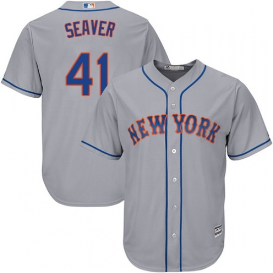 Men's Majestic New York Mets #41 Tom Seaver Replica Grey Road Cool Base MLB Jersey Men's Majestic New York Mets #41 Tom Seaver Replica Grey Road Cool Base MLB Jersey