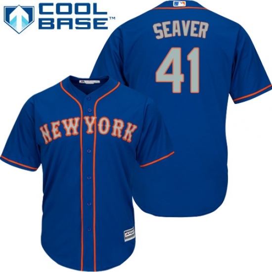 Men's Majestic New York Mets #41 Tom Seaver Replica Royal Blue Alternate Road Cool Base MLB Jersey Men's Majestic New York Mets #41 Tom Seaver Replica Royal Blue Alternate Road Cool Base MLB Jersey