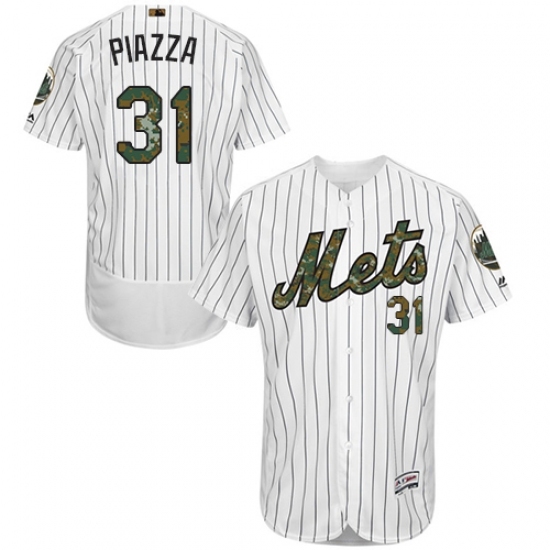 Men's Majestic New York Mets #31 Mike Piazza Authentic White 2016 Memorial Day Fashion Flex Base MLB Jersey Men's Majestic New York Mets #31 Mike Piazza Authentic White 2016 Memorial Day Fashion Flex Base MLB Jersey