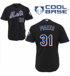 Men's Majestic New York Mets #31 Mike Piazza Replica Black Cool Base MLB Jersey Men's Majestic New York Mets #31 Mike Piazza Replica Black Cool Base MLB Jersey