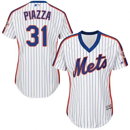 Women's Majestic New York Mets #31 Mike Piazza Replica White Alternate Cool Base MLB Jersey Women's Majestic New York Mets #31 Mike Piazza Replica White Alternate Cool Base MLB Jersey