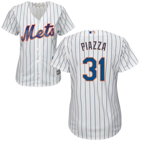 Women's Majestic New York Mets #31 Mike Piazza Replica White Home Cool Base MLB Jersey Women's Majestic New York Mets #31 Mike Piazza Replica White Home Cool Base MLB Jersey